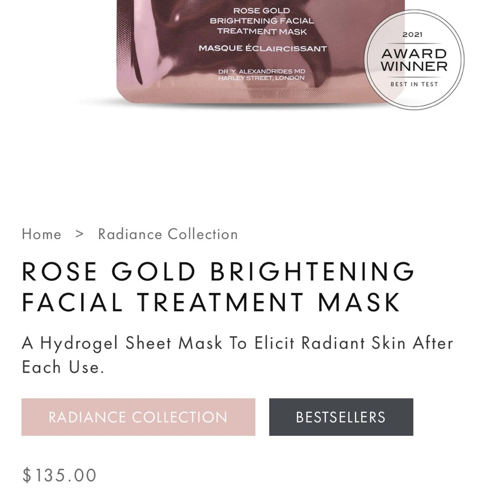 111SKIN Rose Gold Brightening Facial Treatment Masks (5 Pack) - NWT - Picture 3 of 5